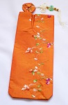 Wine Bottle Silk Bag - Orange